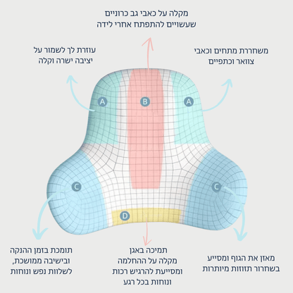 כרית פרימיום למניעת כאבי גב להריון ואחרי לידה -ElvanyahBliss
